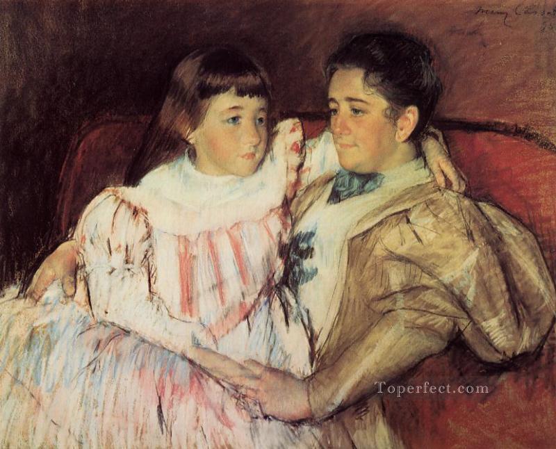 Portrait of Mrs Havemeyer and Her Daughter Electra mothers children Mary Cassatt Oil Paintings